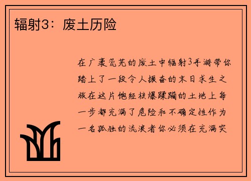 辐射3：废土历险
